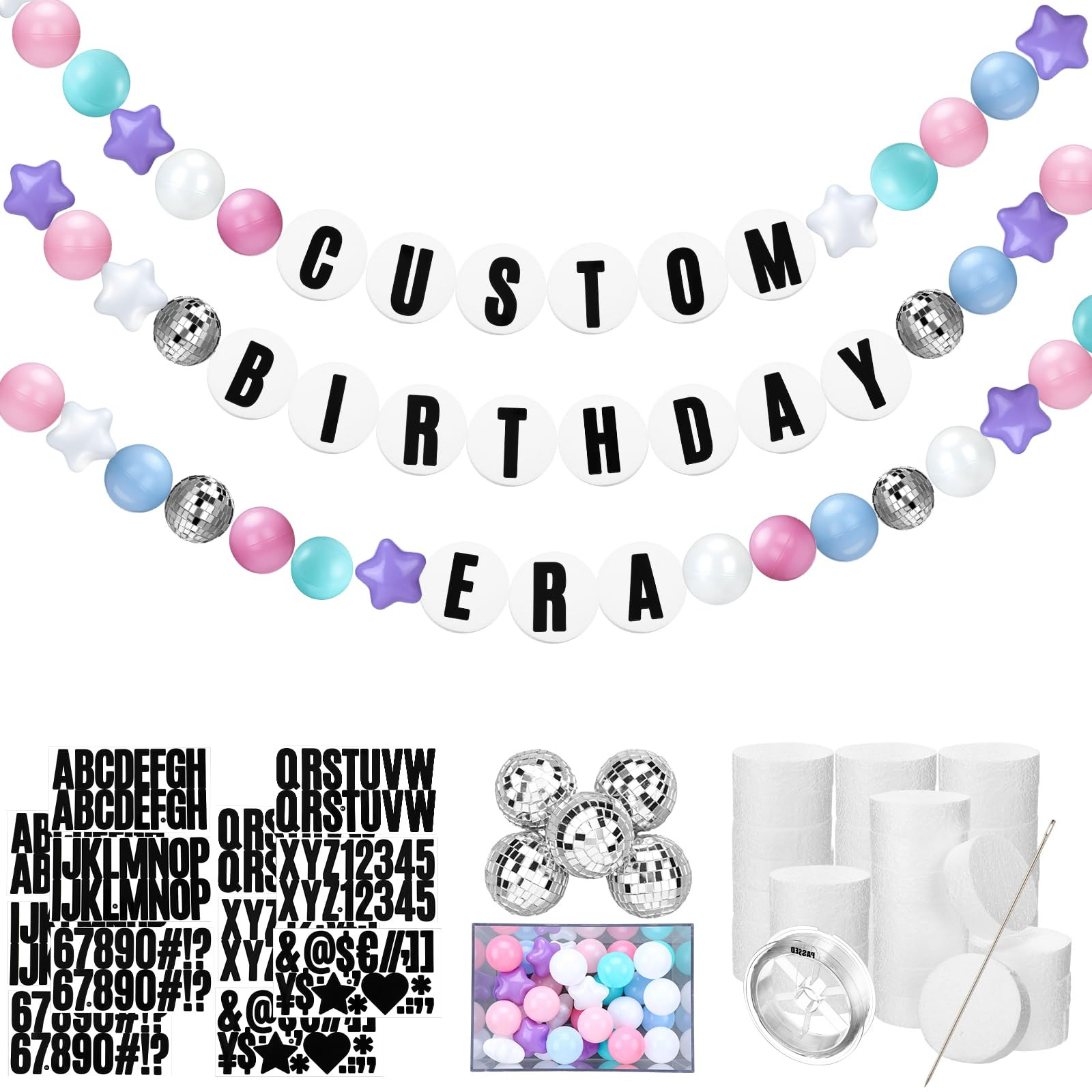 Giant Friendship Bracelet Garland Kit DIY Banner with Letter Ball Jumbo Customizable Friendship B... | Amazon (US)