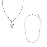 Kendra Scott Gift Bundle, Merrick Chain Necklace in Silver-Plated Brass and Cross Pendant Necklace in Rhodium-Plated Brass, Fashion Jewelry for Women | Amazon (US)
