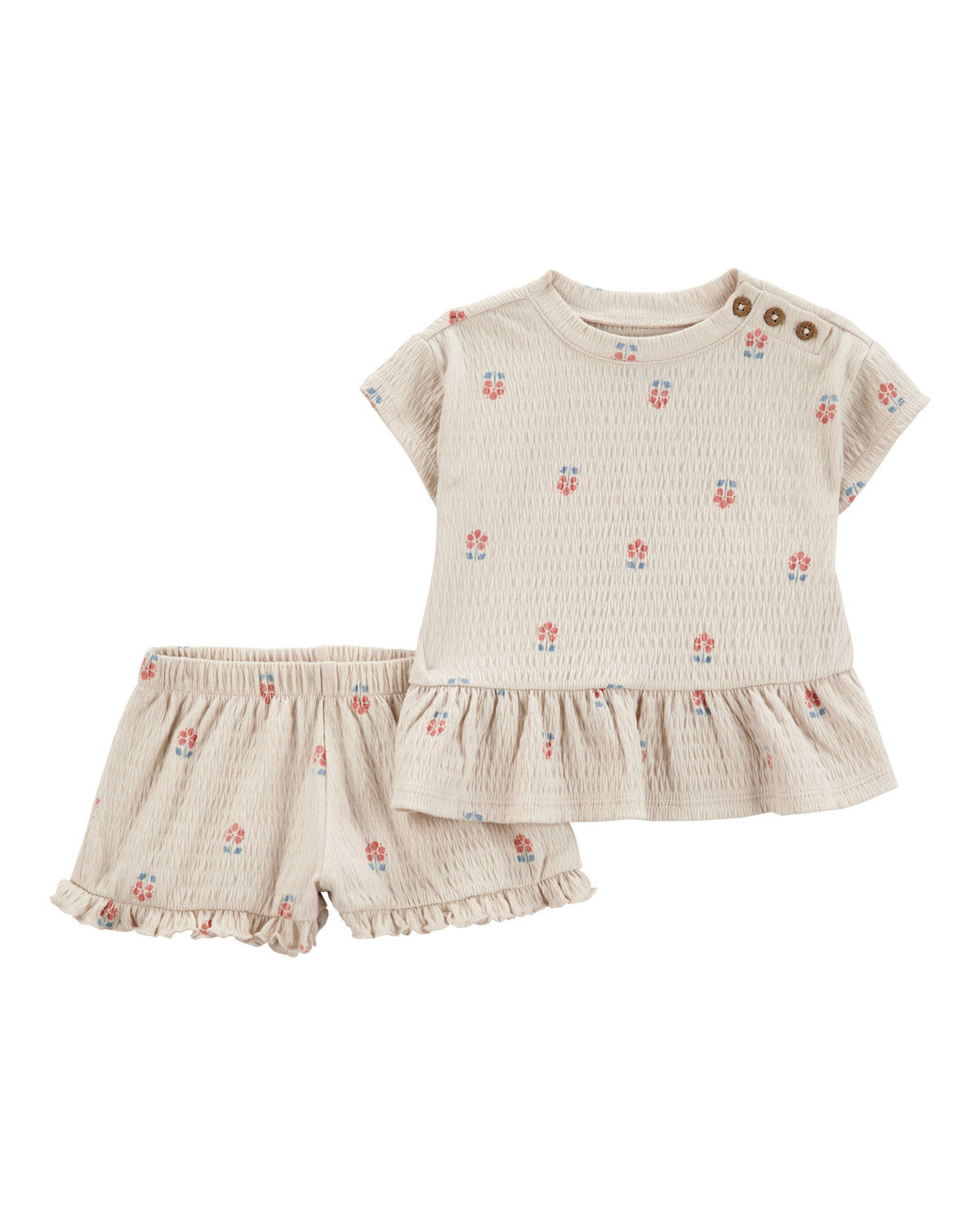 Baby 2-Piece Flower Print Peplum Top & Short Set - Carter's | Carter's | Carter's Inc