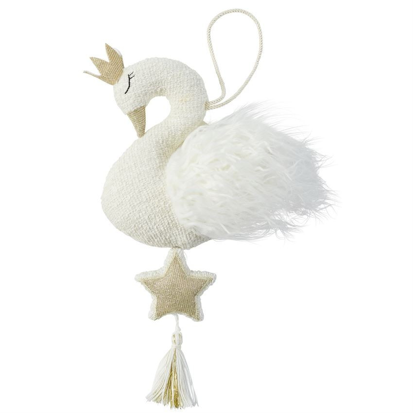 Plush Swan Musical Pull | Mud Pie (US)