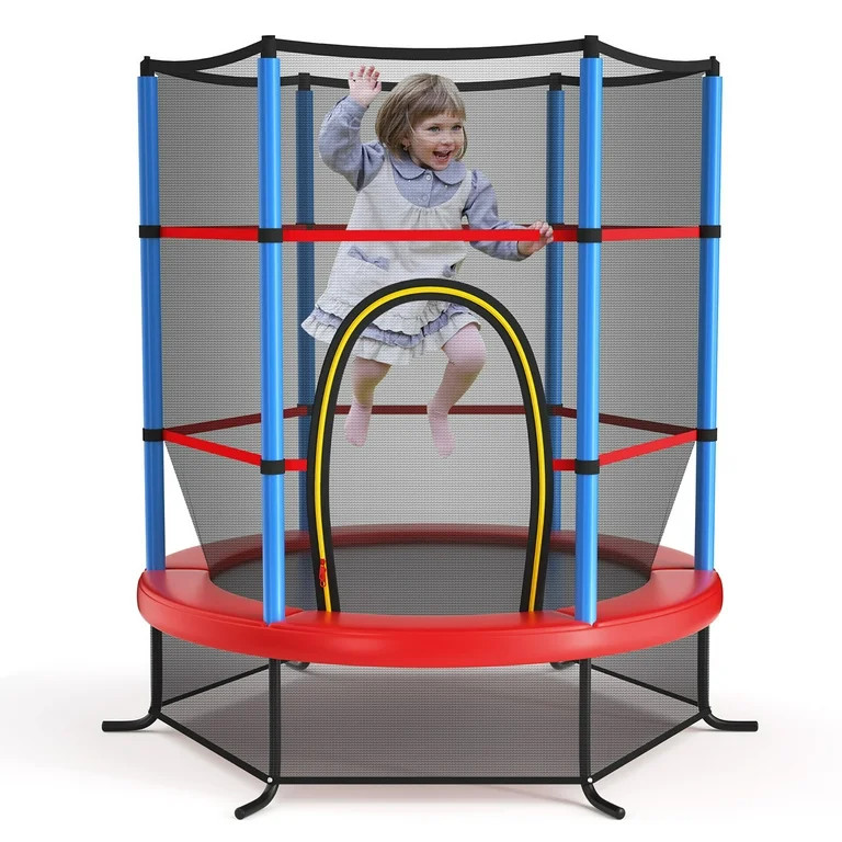 Costway 55" Kids Trampoline Bouncing Jumping Mat Recreational Trampoline W/Enclosure Net | Walmart (US)