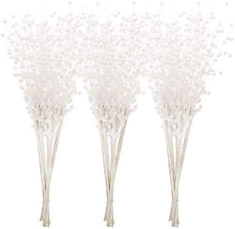 Sea Team 24-Pack Artificial Glitter Berry Stem Ornaments, Decorative Bead Sticks, Glittery Twigs,... | Amazon (US)