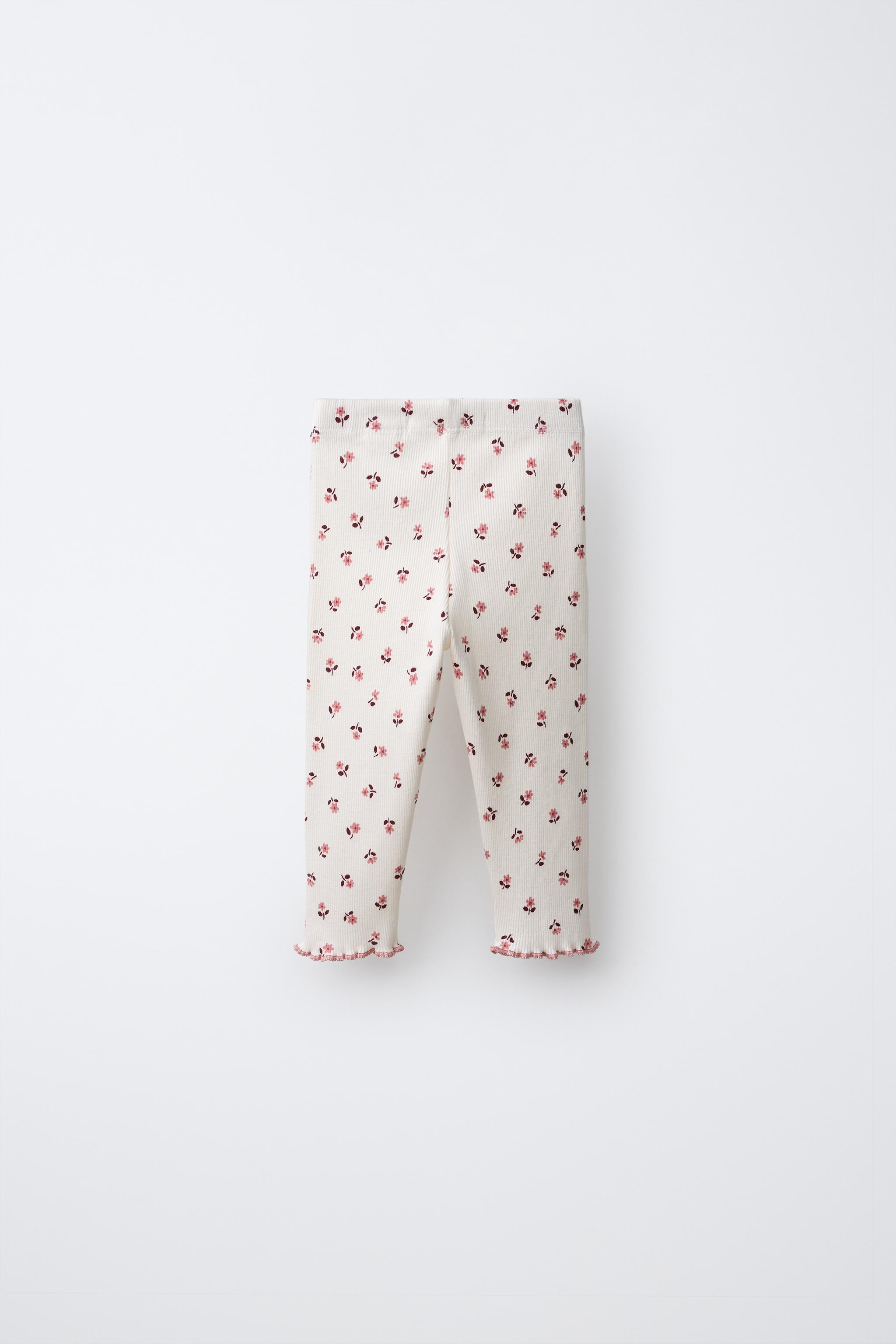 Leggings with an elastic waistband and ruffled hem. Floral print. | Zara US
