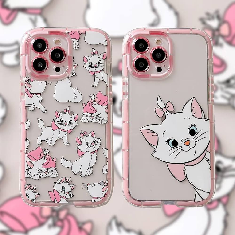 Clear Transparent Soft TPU Light Up in The Dark Case for Apple Marie Cat Bow The Aristocats Pink ... | Amazon (US)