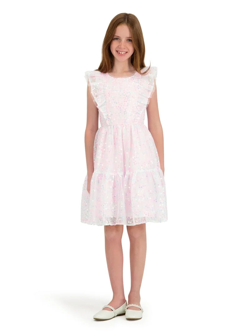 Kensie Girl Sleeveless Sequin Dress with Ruffles, Sizes 4-16 | Walmart (US)