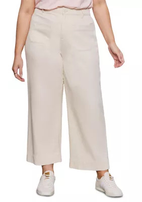 Sanctuary Women's Plus Size Soft Marine Wide Leg Crop Pants, 20W | Belk