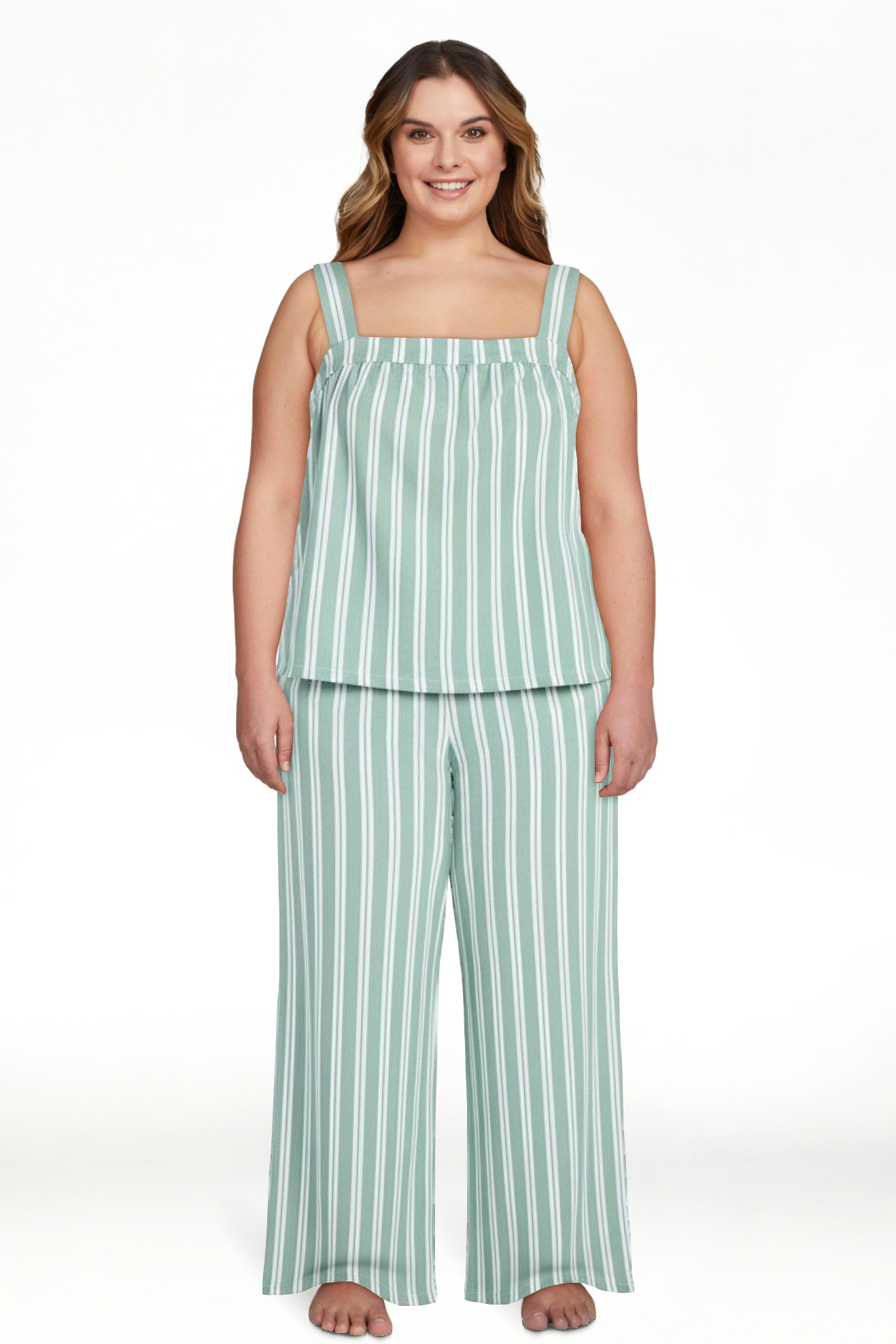 Joyspun Women's Wide Strap Cotton Tank Top and Pants Pajama Set, 2-Piece, Sizes XS-3X - Walmart.c... | Walmart (US)