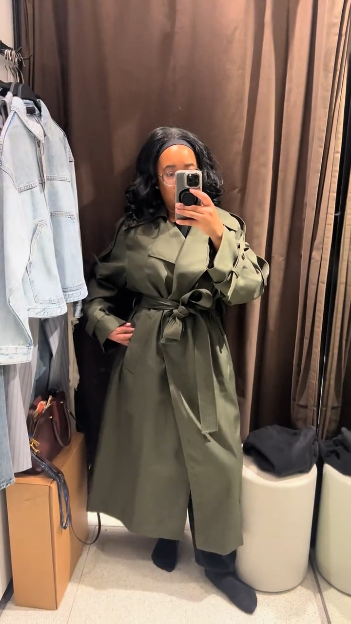 Olive Green Trench Coat (small)