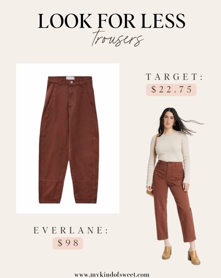 I love these barrel pants from Everlane. Target has a great dupe though!

#LTKfindsunder50 #LTKstyletip #LTKworkwear