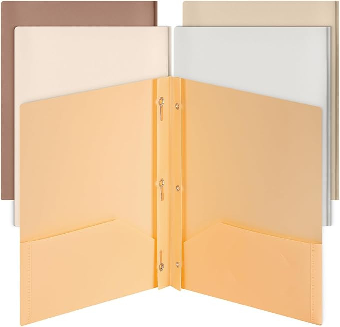 Mr. Pen- Plastic Folders with Pockets and Prongs, 5 Pack, Letter Size | Natural Color, Flexible P... | Amazon (US)