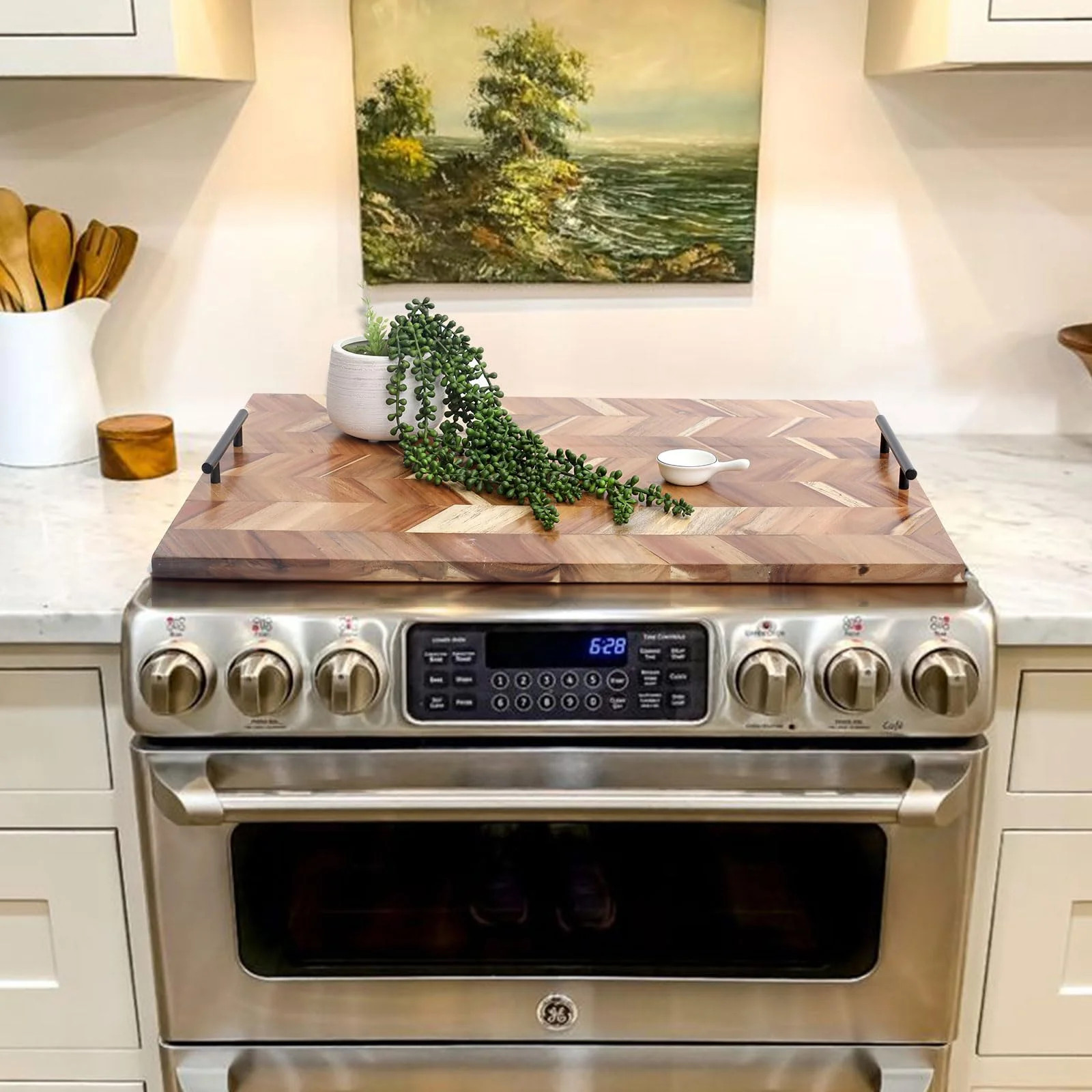 SwallowLiving Acacia Wood Stovetop Cover Board With Handles, Noodle Board Stove Cover For Gas Stove And Electric Stove Top & Reviews | Wayfair | Wayfair North America