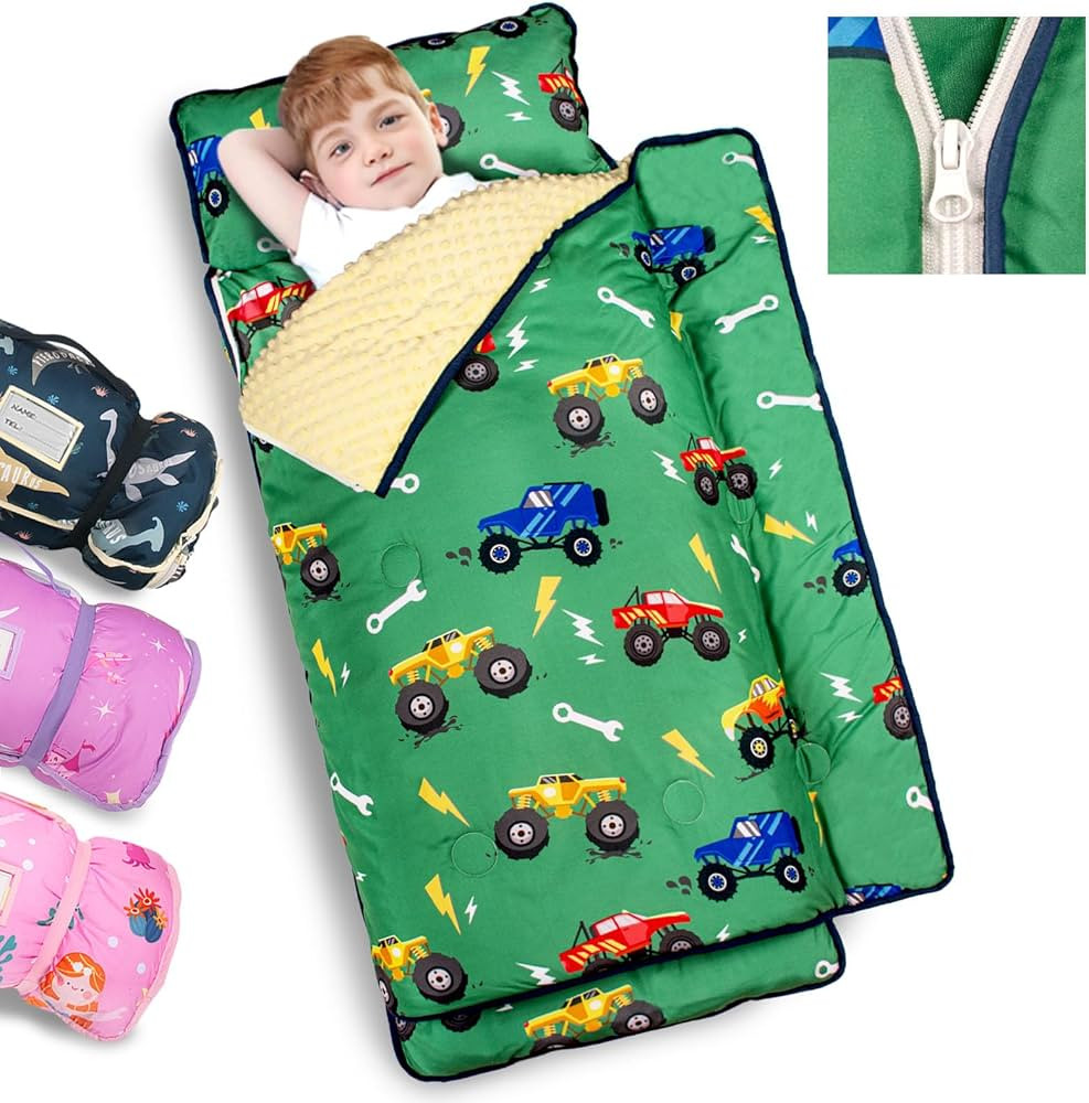 Primlect Toddler Nap Mat Extra Large Thickened 55''x35'', Soft Sleeping Bag with Detachable Minky... | Amazon (US)