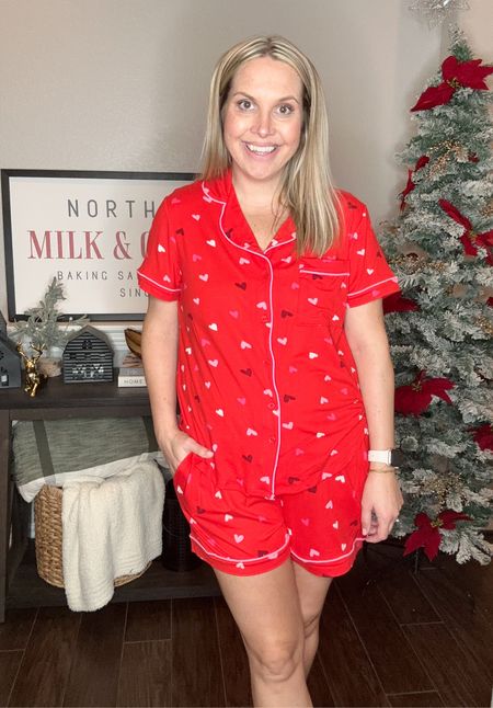 New $17 Valentine’s Day pj sets from Walmart!! They’re so soft and fit perfectly! I’m wearing a size medium in both at 2+ weeks postpartum. They come in 8 different patterns!! 

Valentine’s Day, vday style, pj sets, lounge set, Walmart style, , pajamas

#LTKSeasonal #LTKHoliday #LTKstyletip