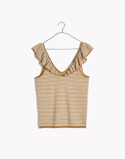 Belhaven Ruffle Sweater Tank in Stripe | Madewell