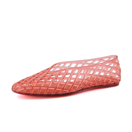 Cushionaire Siesta Modern Lattice Ballet Flats for Women, Comfortable Slip On Pointed Toe Womens Jelly Shoes | Walmart (US)