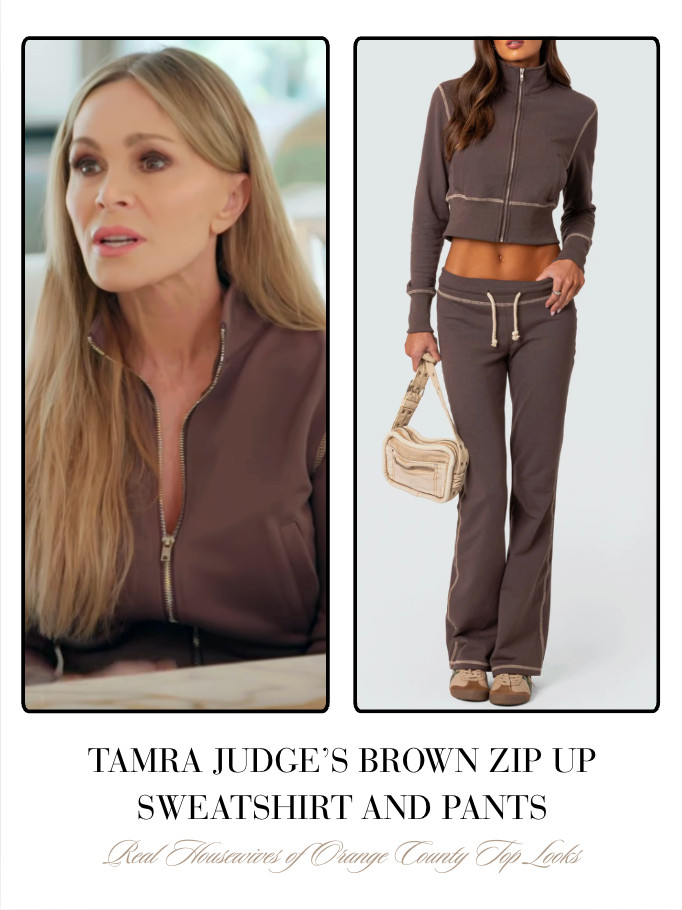 Tamra Judge's Brown Zip Up Sweatshirt and Pants 

 