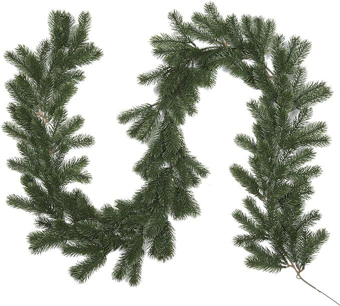 RECUTMS Artificial Christmas Pine Garland 6.4FT Frosted Pine Cypress Winter Greenery Garland Real... | Amazon (US)