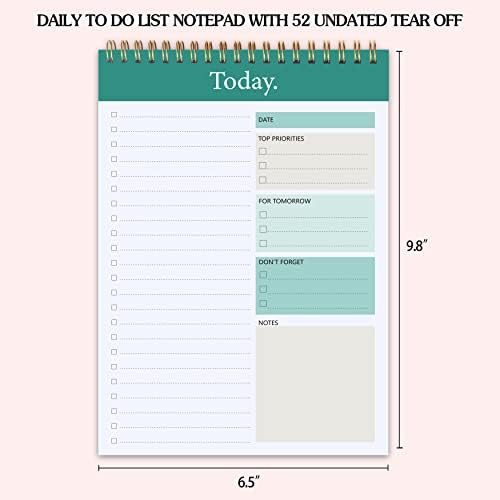 To Do List Notepad - Daily Planner Notepad Undated 52 Sheets Tear Off , 6.5" x 9.8" Planning Pad Che | Amazon (US)
