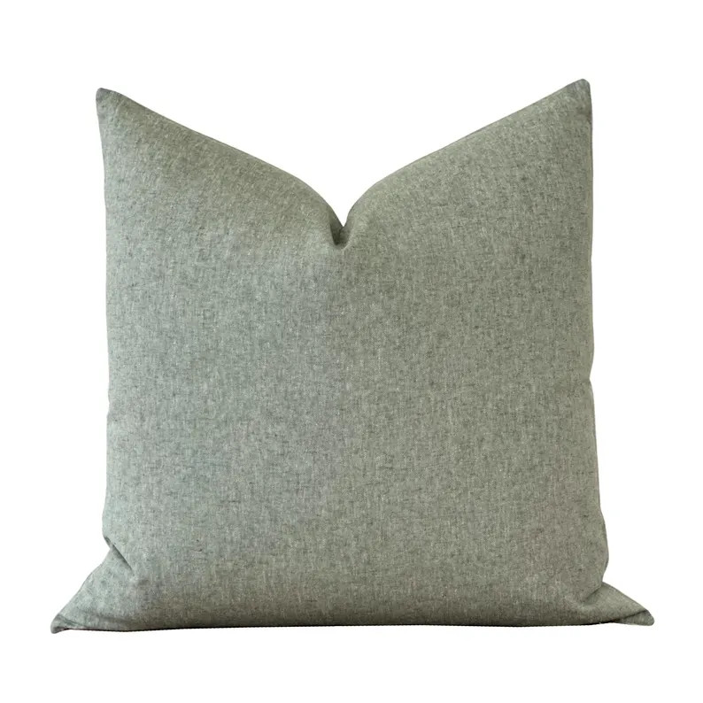 Sage Green Linen Pillow Cover | Handmade Decorative Cushion Cover | Soft Green Textured Throw Pil... | Etsy (US)