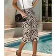 Wataxii Womens Leopard Print Skirt Silk Satin Skirts for Women Midi Length High Waisted Skirts El... | Walmart (US)