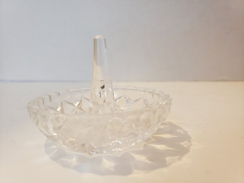 Vintage 50s cut glass ring dish ring tree ring bowl | Etsy (US)
