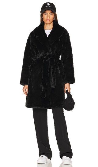 Bree Faux Fur Coat in Noir | Revolve Clothing (Global)