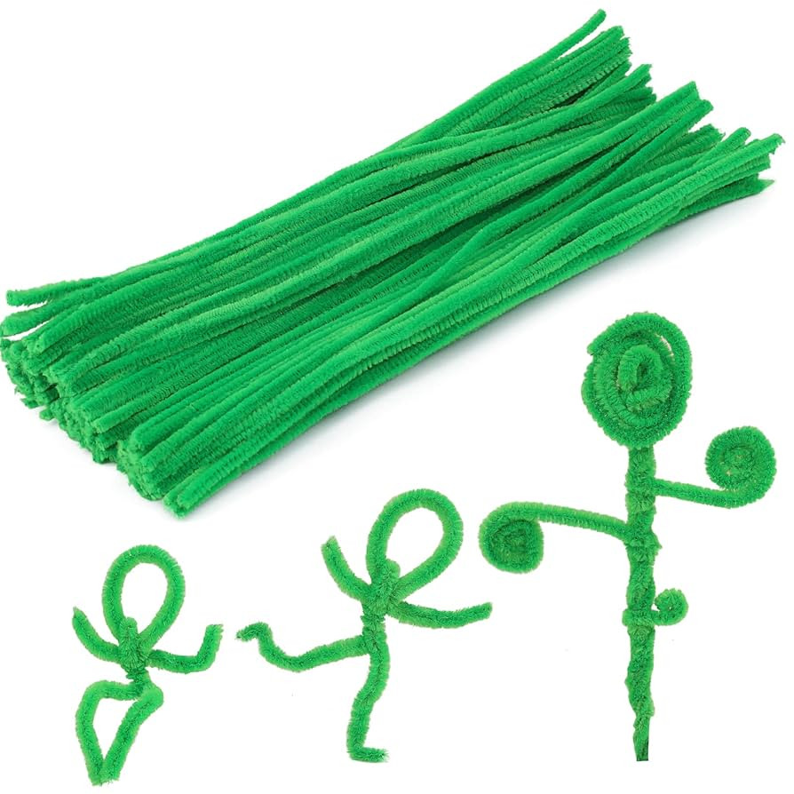 100 Pieces Pipe Cleaners Chenille Stem, Fruit Green Pipe Cleaners Set for DIY Arts Crafts Decorat... | Amazon (US)