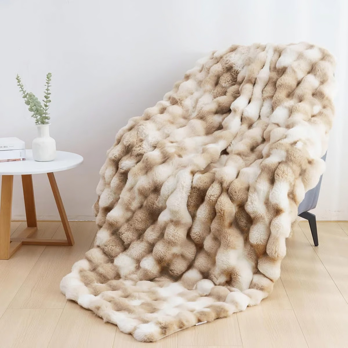 Home Soft Things Cozy Warm Luxury Faux Fur Rabbit Throw Blanket, Knitted Soft Thick Furry Cute Pl... | Wayfair North America