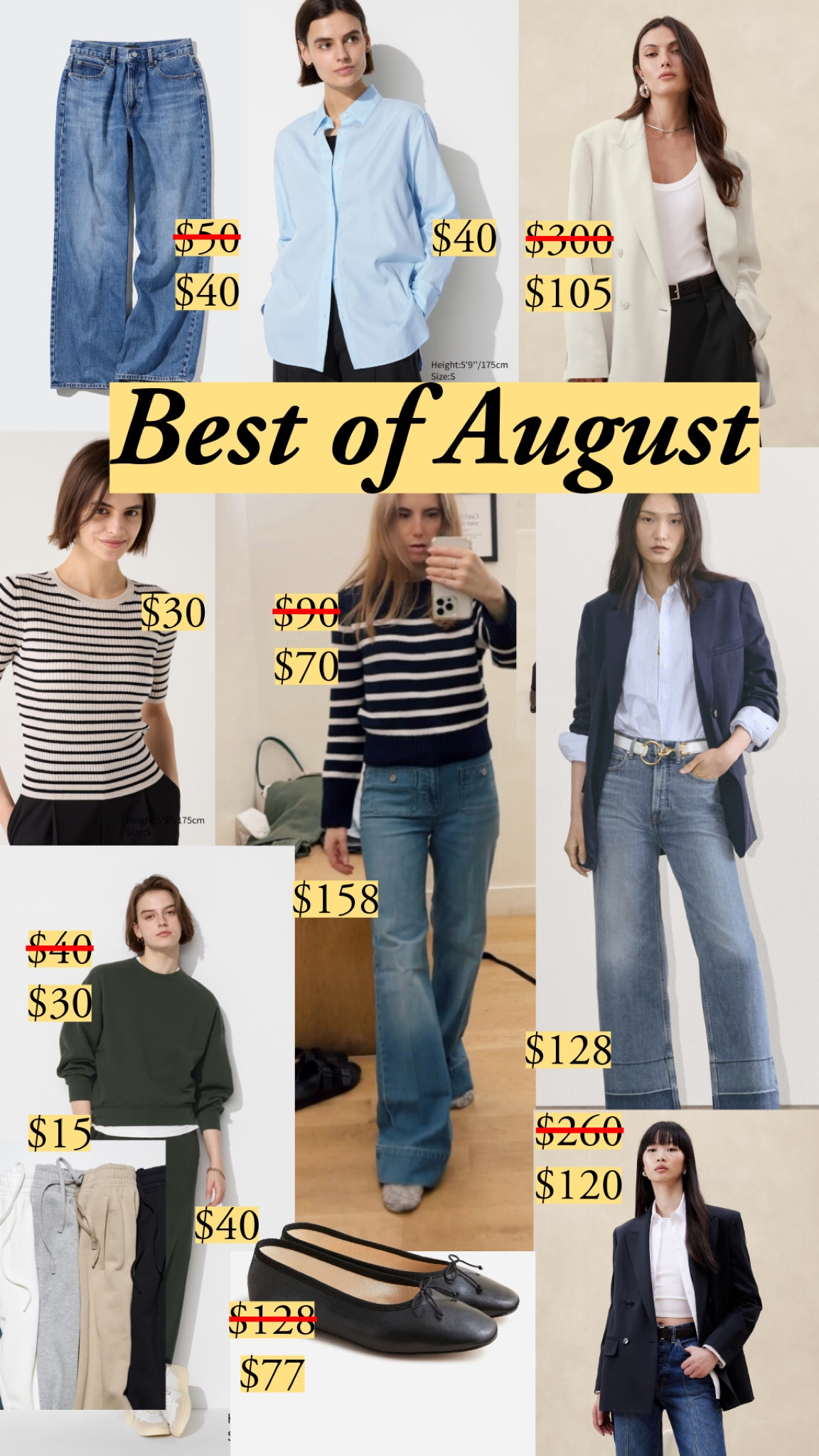 Can you believe it’s fall? I mean it’s about 100° in LA, so I am counting down until I can wear a bunch of these pieces. 

I’m 5’7” and usually go for a 2-4 in tops, size 26 jeans. I ended up sizing down to XS with the striped  J.Crew roll neck sweater, which I love. I also sized down for the jeans – they’re size 25, and the wash is called Dani Beca. So cute. 

I am very happy to say you loved Uniqlo this month, and some of the styles are on sale until 9/12  

#LTKFindsUnder50 #LTKWorkwear #LTKFallSale