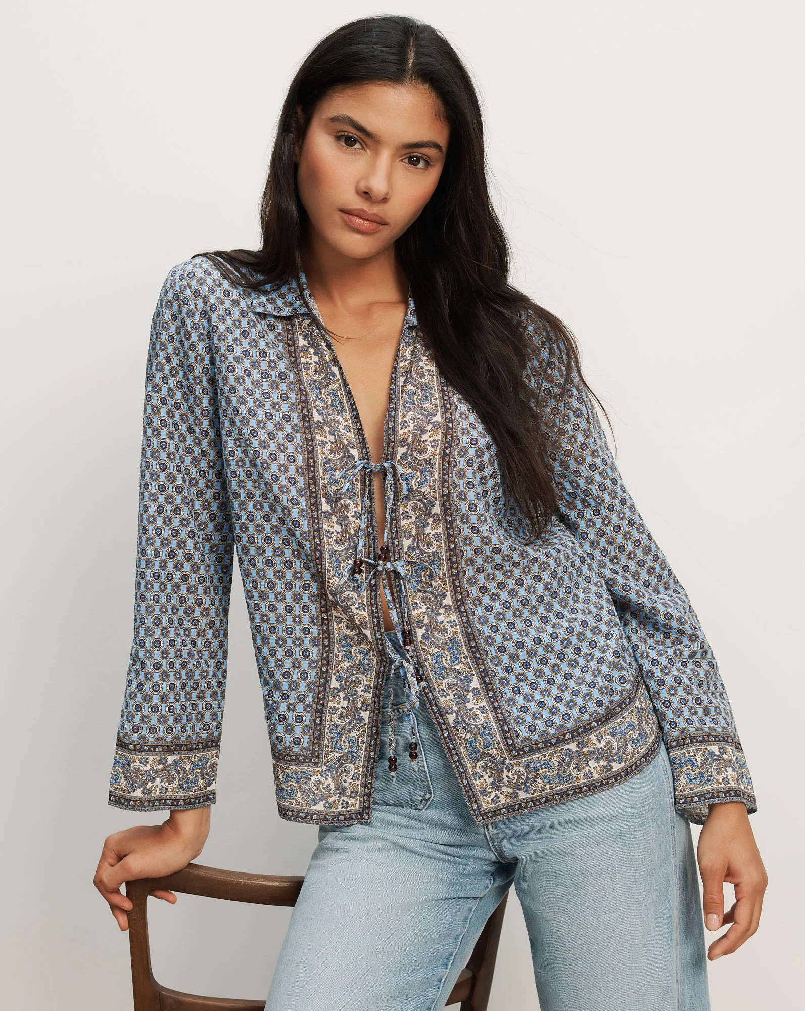 Eva Scarf-Print Blouse | Veronica Beard
