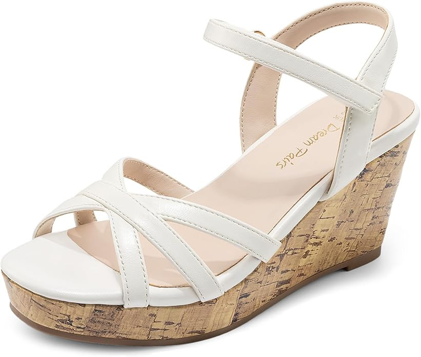 DREAM PAIRS Girls Wedge Sandals Flatform Open Toe Summer Platform Sandals Flower Wedding Party fo... | Amazon (US)