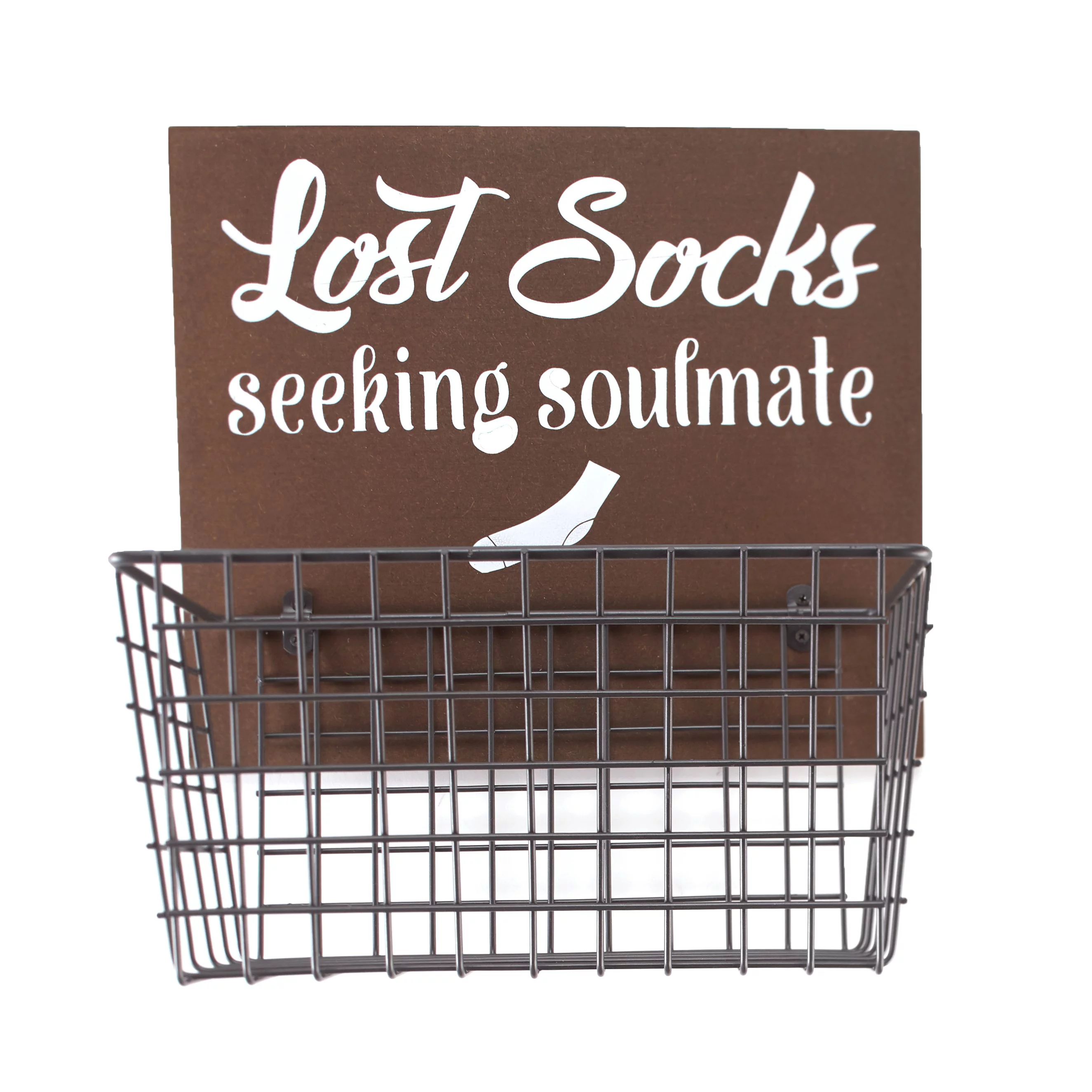Wall Hanging Sock and Laundry Storage Basket - Farmhouse Organization Basket | Walmart (US)