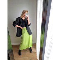 Lime Green Skirt/Colorful Summer Maxi Neon Long Cotton | Etsy (US)