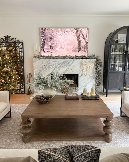 Living room holiday decor, coffee table styling, and fireplace mantle garland! This is the 75” Frame tv currently on sale for early Black Friday!



#LTKsalealert #LTKHoliday #LTKhome