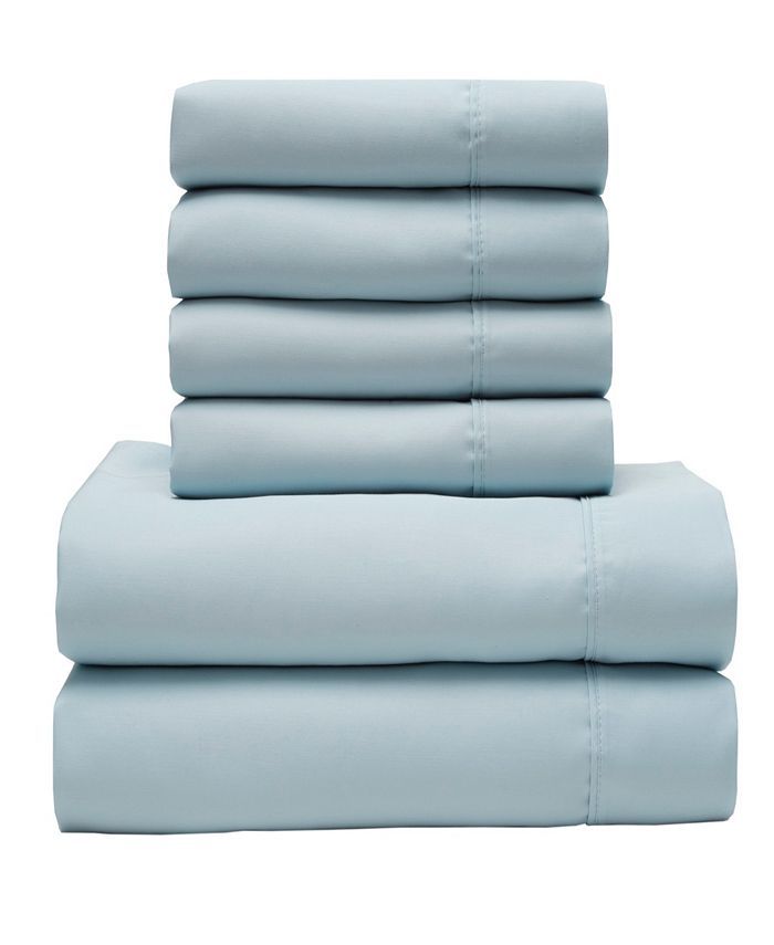 Elite Home 1200 Thread Count Cooling Cotton-Rich 6 Piece Sheet Set with Bonus Pillowcases, King &... | Macys (US)
