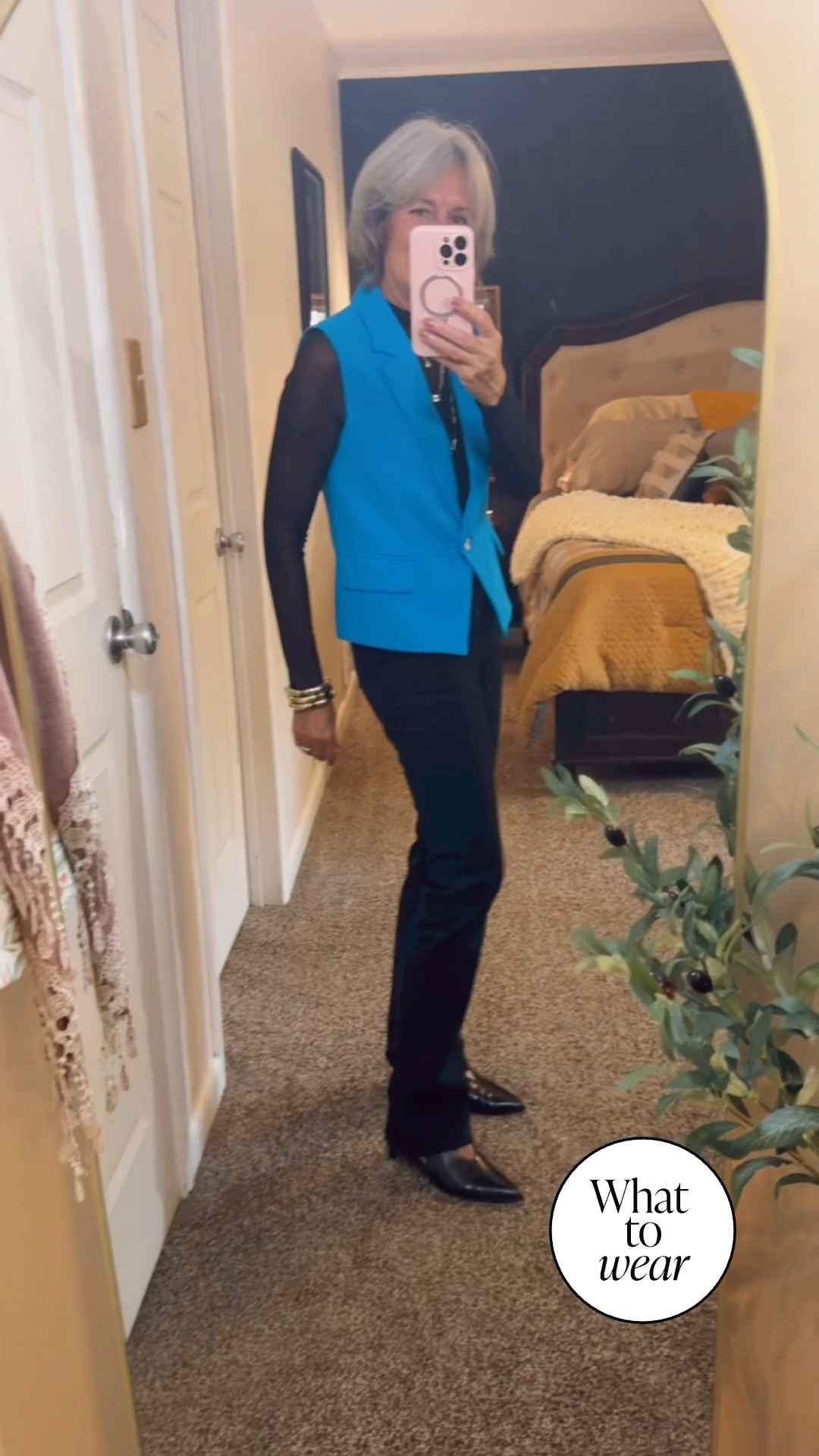 What I wore to dinner with the hubs tonight. It’s early fall so wanted a little layer in case it was cold in the restaurant. I took a vest from one of my summer short sets and paired it with a mesh bodysuit and my favorite black Levi’s. Kitten heels and some gold jewelry topped it all off  

#LTKSeasonal #LTKStyleTip #LTKOver40