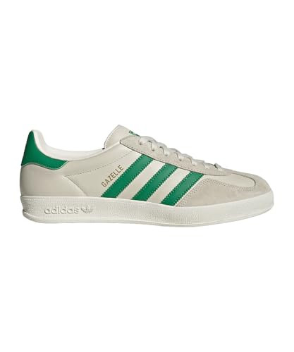 adidas Gazelle Indoor Men's Shoes, Chalk White/Green Wonder White, Size 7 | Amazon (US)