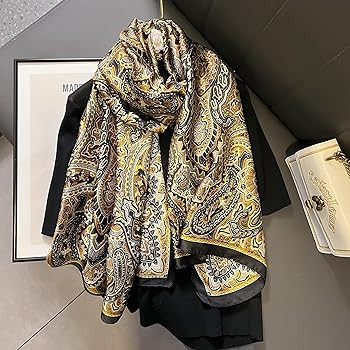 YOUR SMILE Large Mulberry Silk Feeling Long Stain Scarf Lightweight Sunscreen Shawls Wraps for Wo... | Amazon (US)