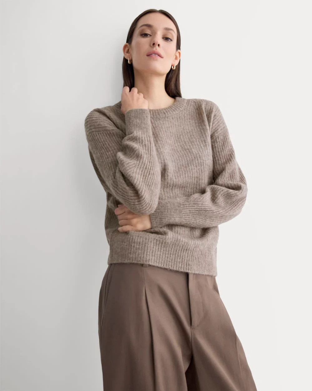The Cocoon Crew in Alpaca | Taupe Melange | Everlane