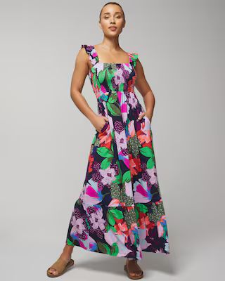Smocked Flutter Sleeve Maxi Bra Dress | SOMA