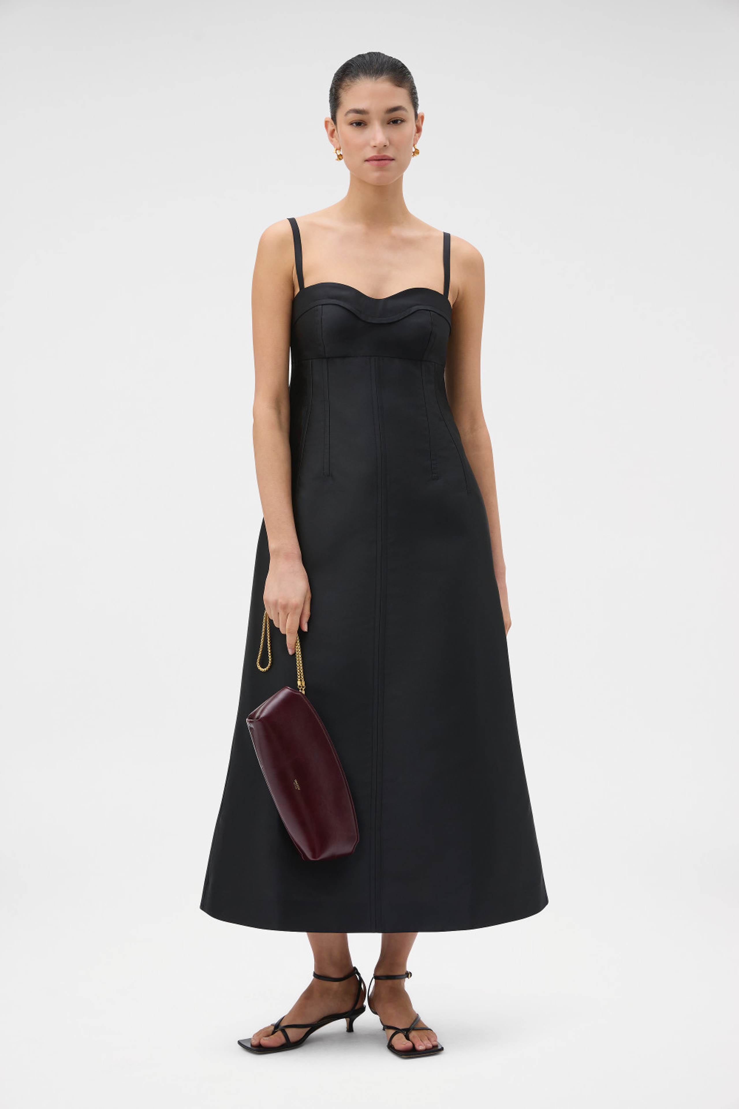 SCULPTURED BODICE DRESS BLACK | Oroton