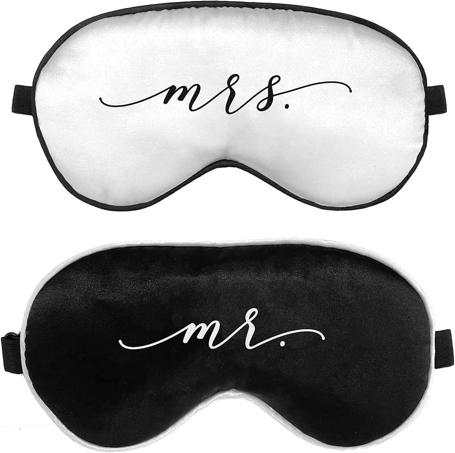 Pink Palm Co. Honeymoon Sleep Masks Set | Wedding Gift for Bride and Groom | Satin Set of 2 (Mr. ... | Amazon (US)