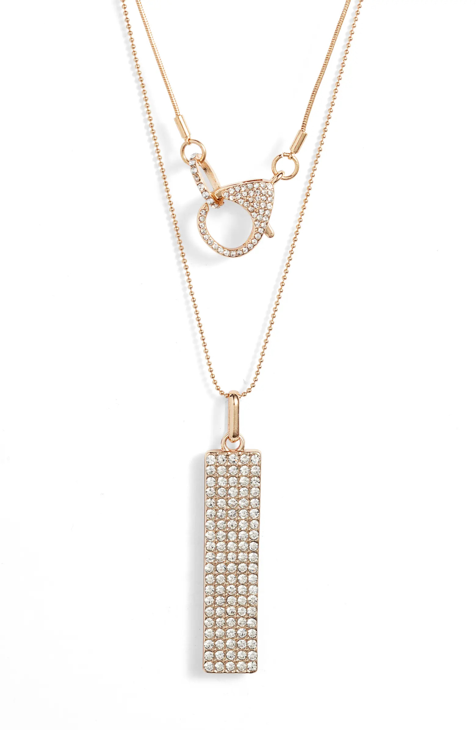 Open Edit Set of 2 Pavé Pendant Necklace | Nordstrom | Nordstrom