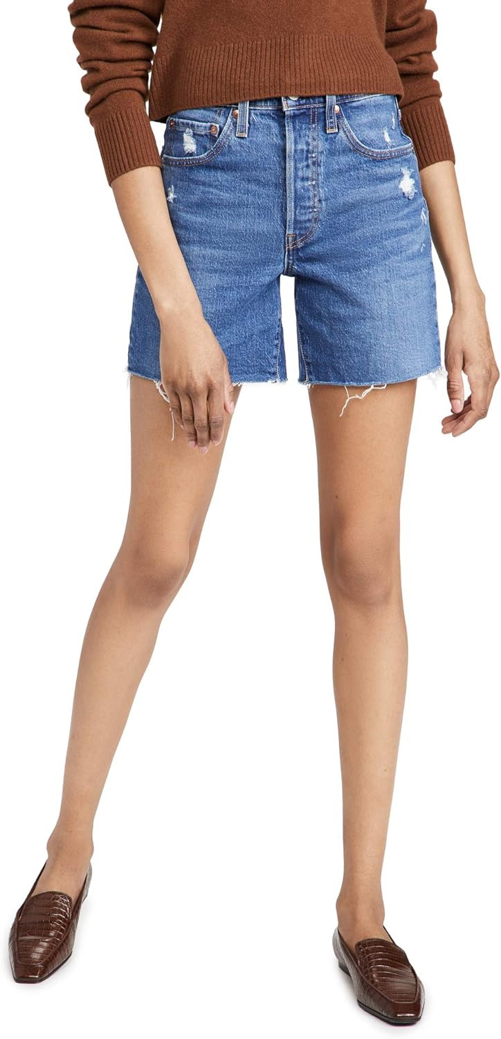 Levi's Women's Premium 501 Mid Thigh Short | Amazon (US)