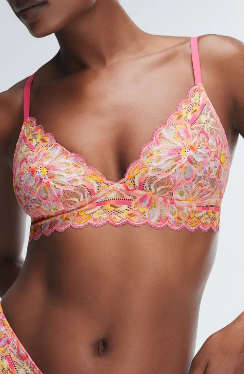 SAVAGE X FENTY Sunray Lace Bralette in Acacia Pink at Nordstrom, Size 1X | Nordstrom