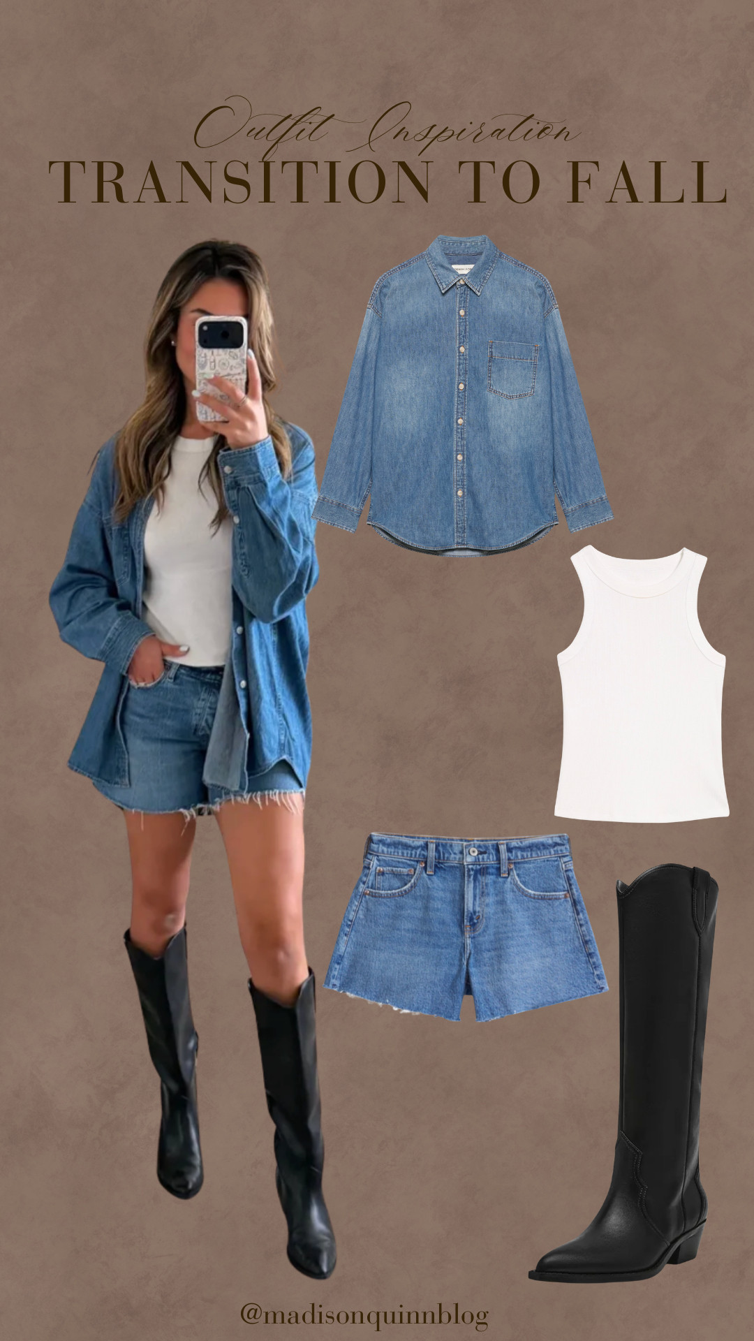 It is hard to think about fall when it is still so hot, but I am itching to transition into fall a bit!

fall style ootd outfit idea denim chambray trendy look 

 #LTKgrwm #LTKootd #LTKSeasonal