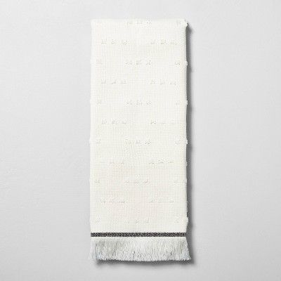 Hand Towel Fouta Texture Dots Sour Cream / Railroad Gray - Hearth & Hand™ with Magnolia | Target