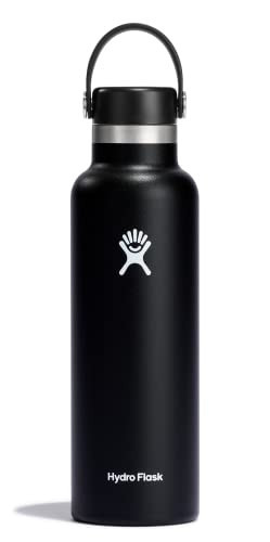 Hydro Flask Water Bottle - Insulated Stainless Steel - Non Spill, Leakproof in 21 Oz Black | Amazon (US)