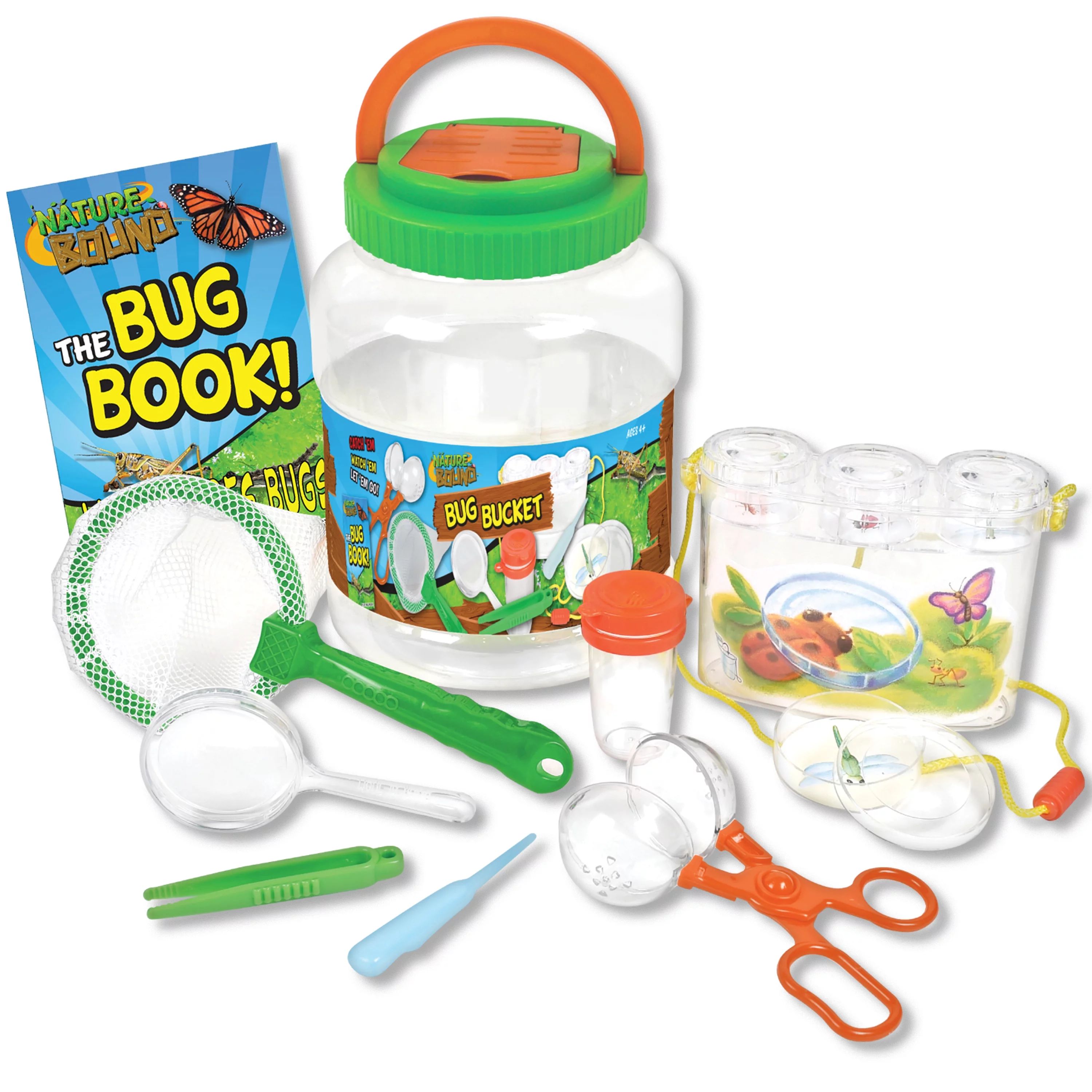 7 piece Bug Catcher Kit with Plastic Habitat Bucket, Exploration Set for Kids by Nature Bound Toy... | Walmart (US)