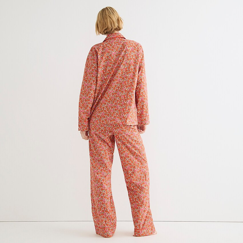 Long-sleeve cotton poplin pajama set in brilliant blooms | J. Crew US